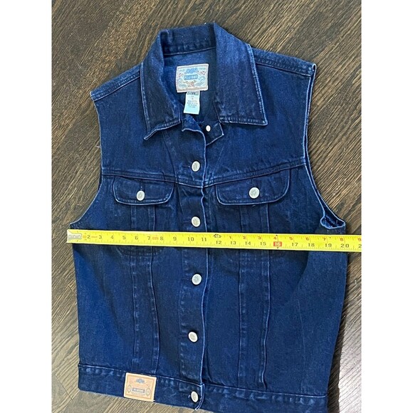 Vintage PS Gitano Jean Vest Women’s Medium Trucker Biker Western 90s Rocker - Picture 7 of 7